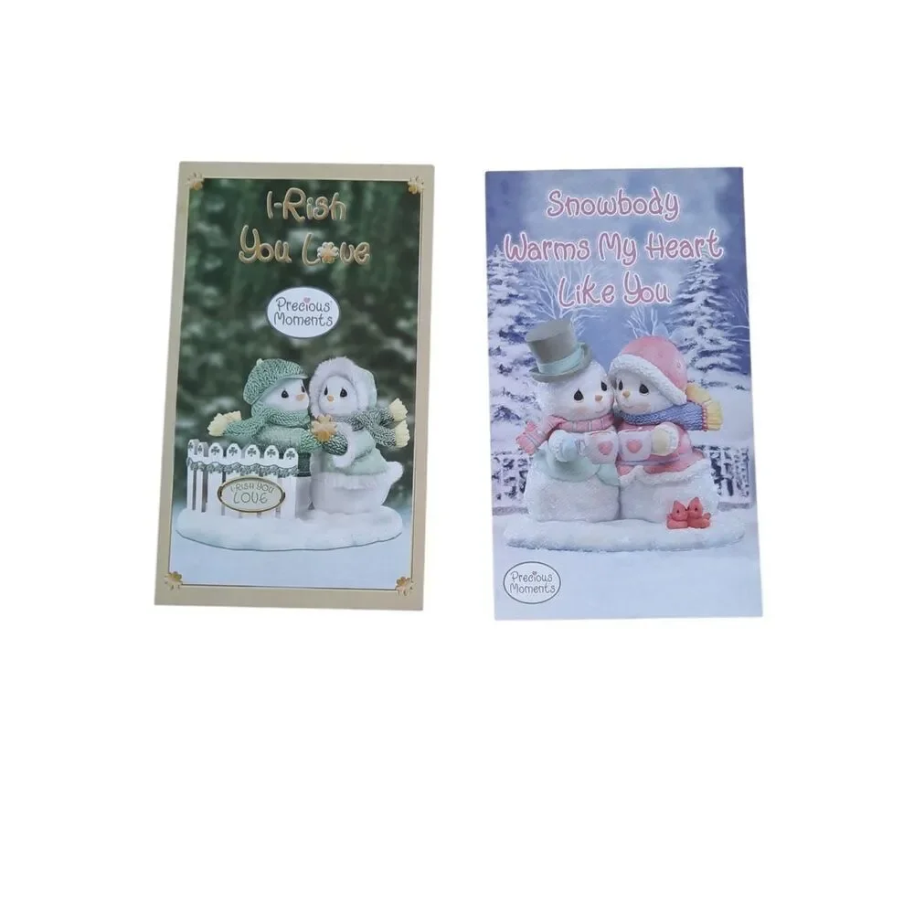 Precious Moments Snowman Card Duo - Green & Purple Accents